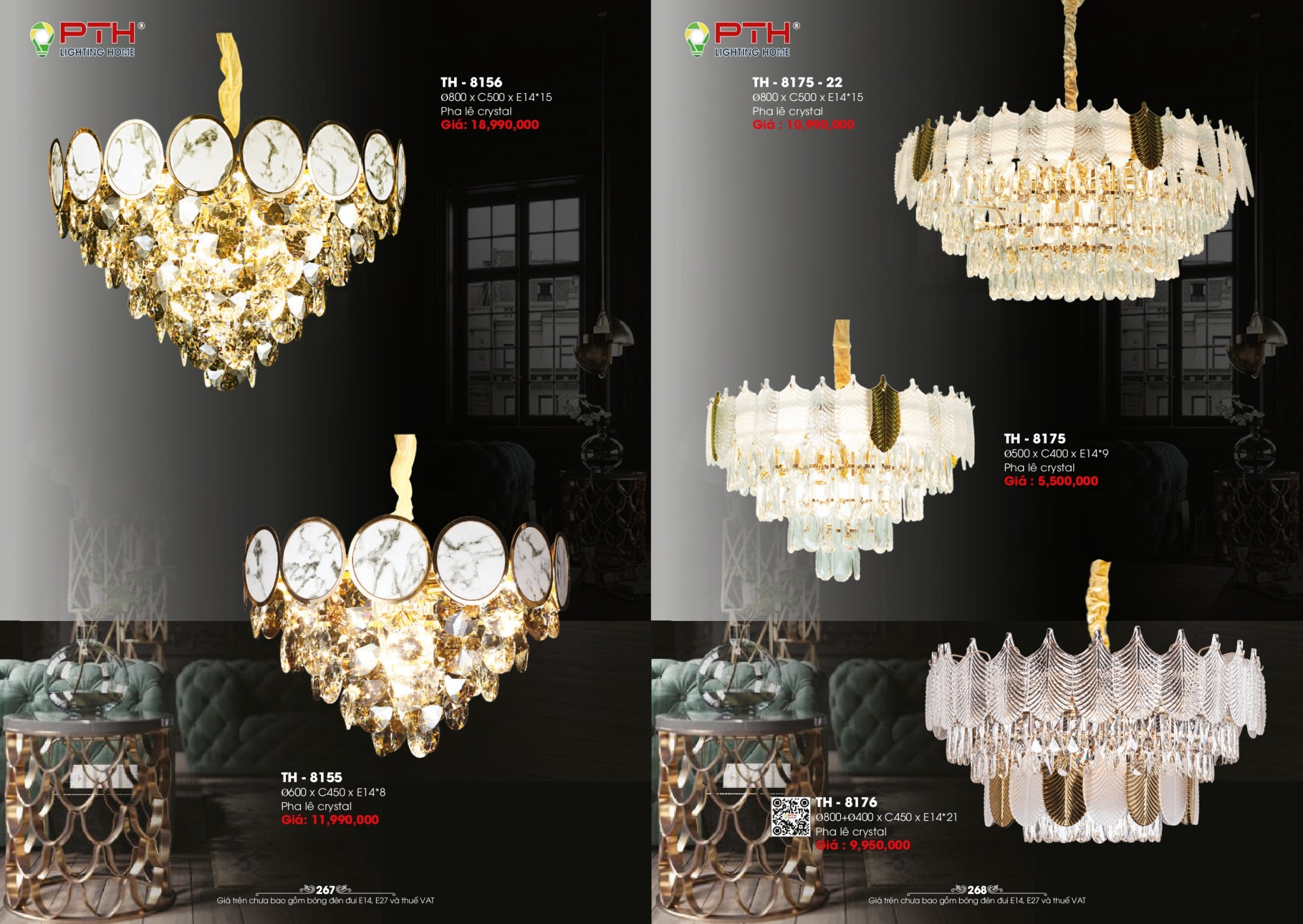 Bảng giá đèn trang trí PTH Lighting Home 2026